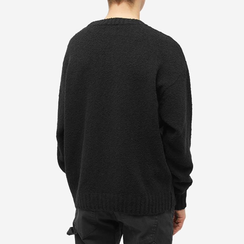 Men's Sweaters 007 Factory Initial Boucle Knitted Sweater High Street R Standard Top Quality Men Women Loose Round Neck Pullover Knitwear 230826