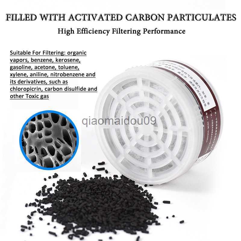 Protective Clothing Black 87 Full Face Rubber Chemical Gas Mask Respirator P-A-1 Filter Box For Painting Spray Pesticide Prevention Mask Work Safety H