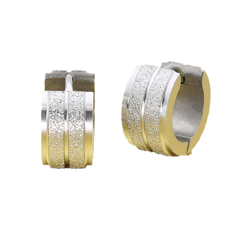 Hoop Huggie 1 Pair Color Blue Gold Earrings Small Circle Fashion Stainless Steel Men Women Jewelry Accessories