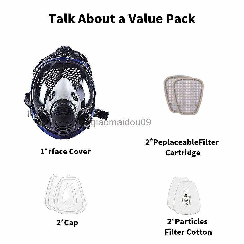 Protective Clothing 6800 Gas Mask With Filters/Cottons Anti-Dust Full Face Respirator For Spray Paint Chemical Welding Anti-Fog Goggles HKD230825