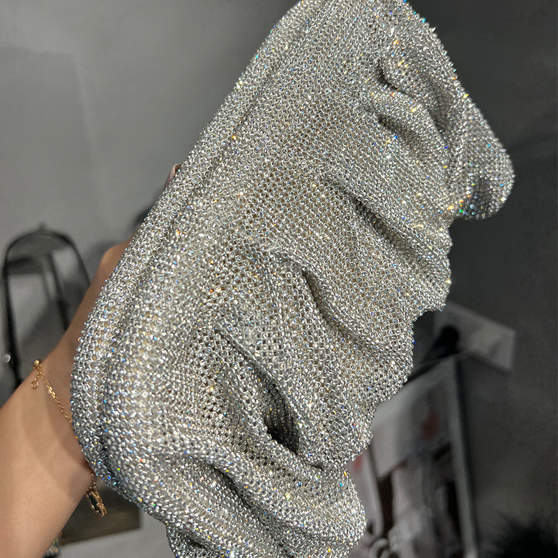 DHwanglijia designer bag Shiny Evening Clutch Bags Women Folds Crystal Clip Purses and Handbags Wedding Party Quality 230826