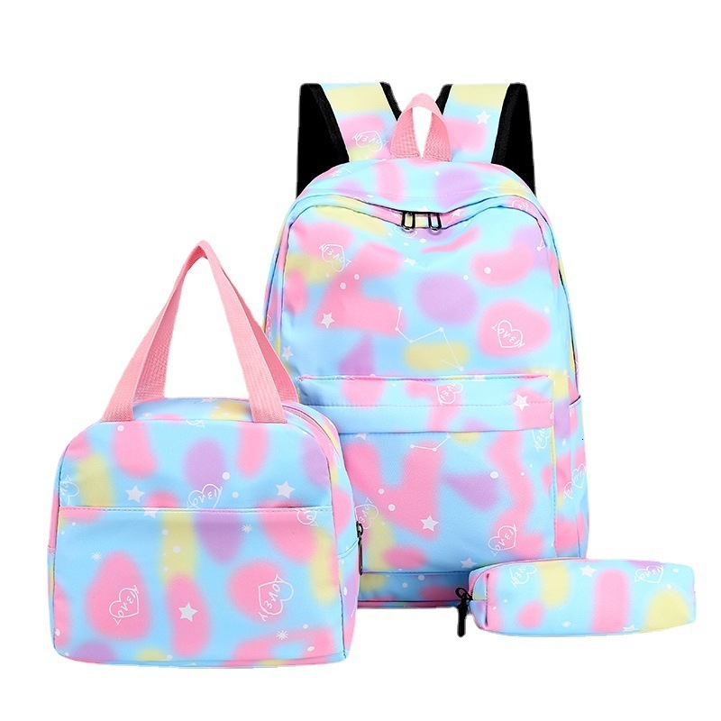 Backpacks 3pce/set kids school backpack for teenage girls Simple women backpacks Gradient print schoolbags middle school student book bags 230826