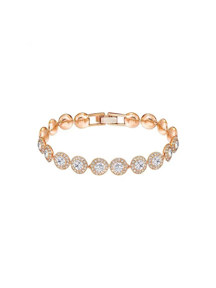 2023 New ANGELIC Bracelet Shine Blue Red Rose Gold Clear Crystal Original For Mom Girlfriend Send Romance Jewelry Gifts1