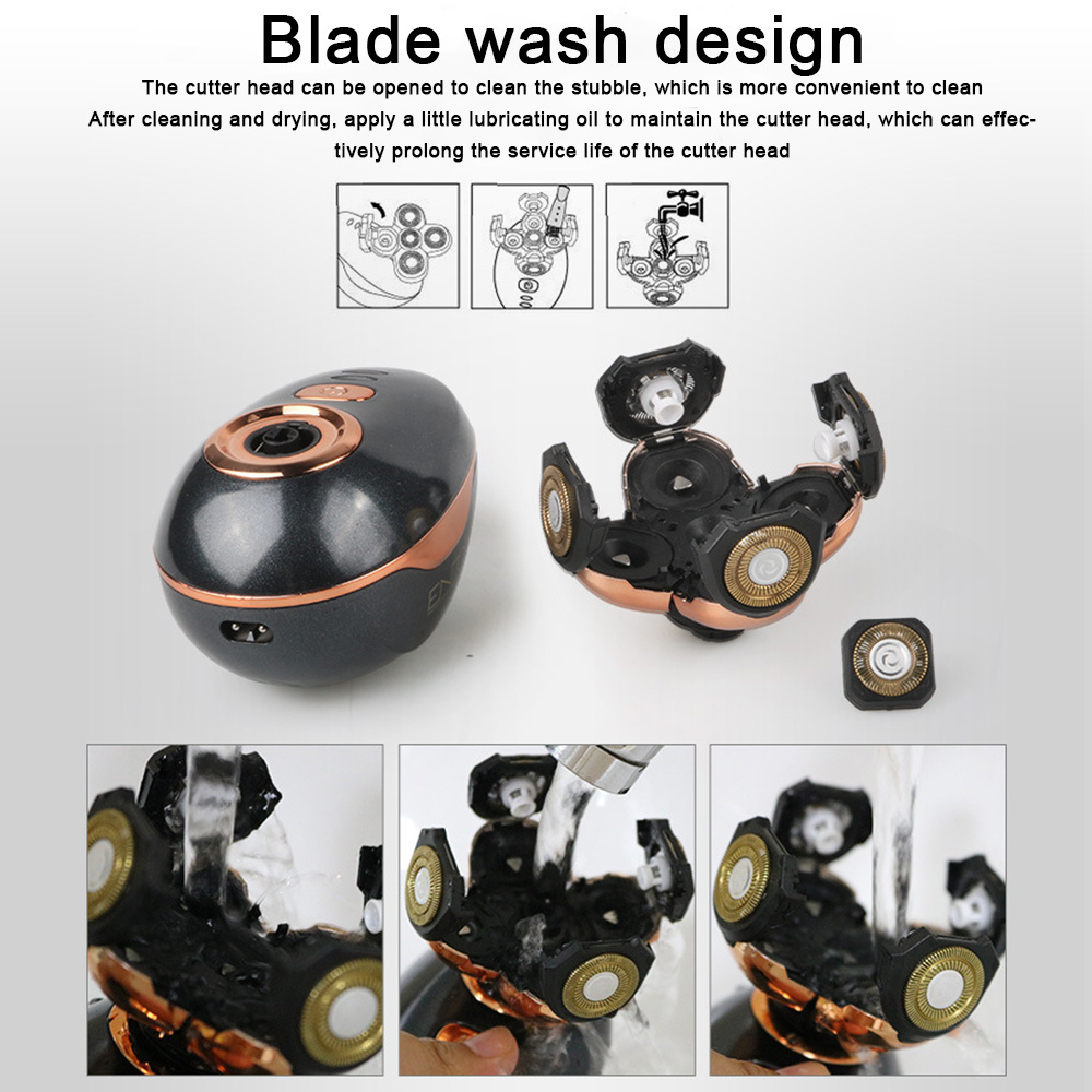 Electric Shavers Electric Shaver 5 Head Razor Bald Beard Hair Skull Men's Shaver Rechargeable Electric Razor Beard Trimmer Shaving Machine 230828