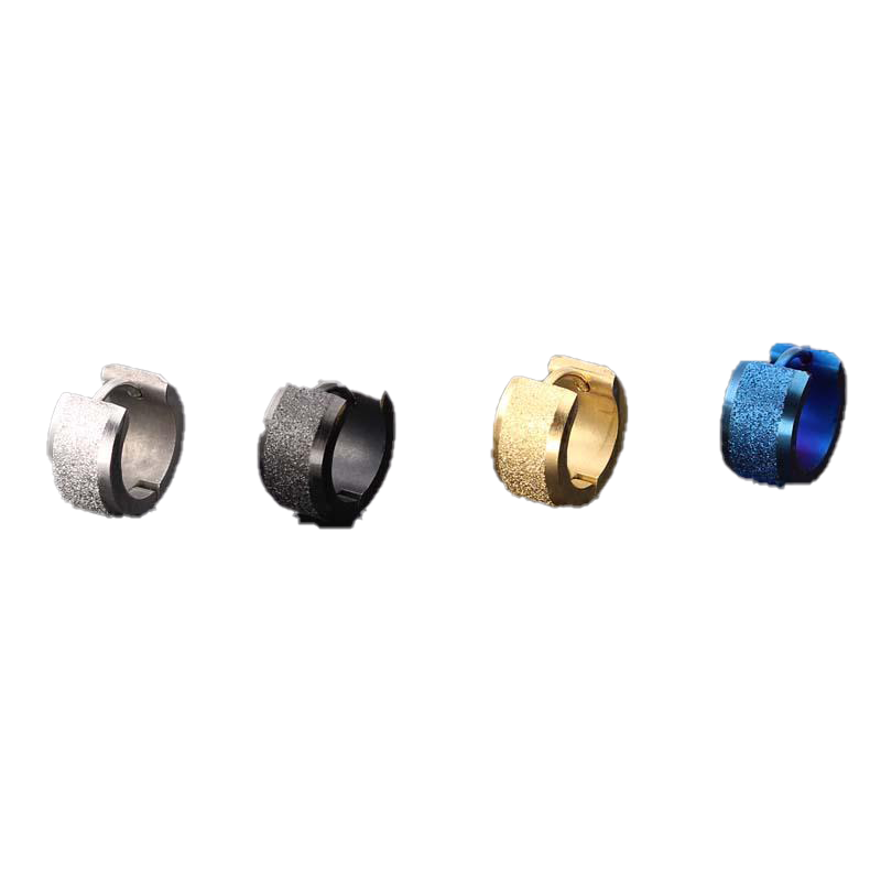 Hoop Huggie 1 Pair Color Blue Gold Earrings Small Circle Fashion Stainless Steel Men Women Jewelry Accessories