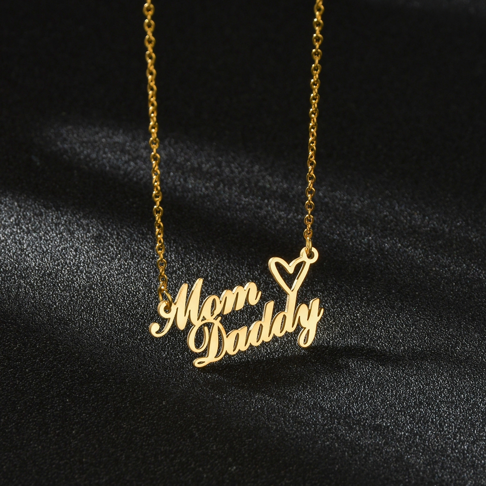 Hip Hop Personalized Custom 2 Names Necklace Stainless Steel Charm Jewelry Gift