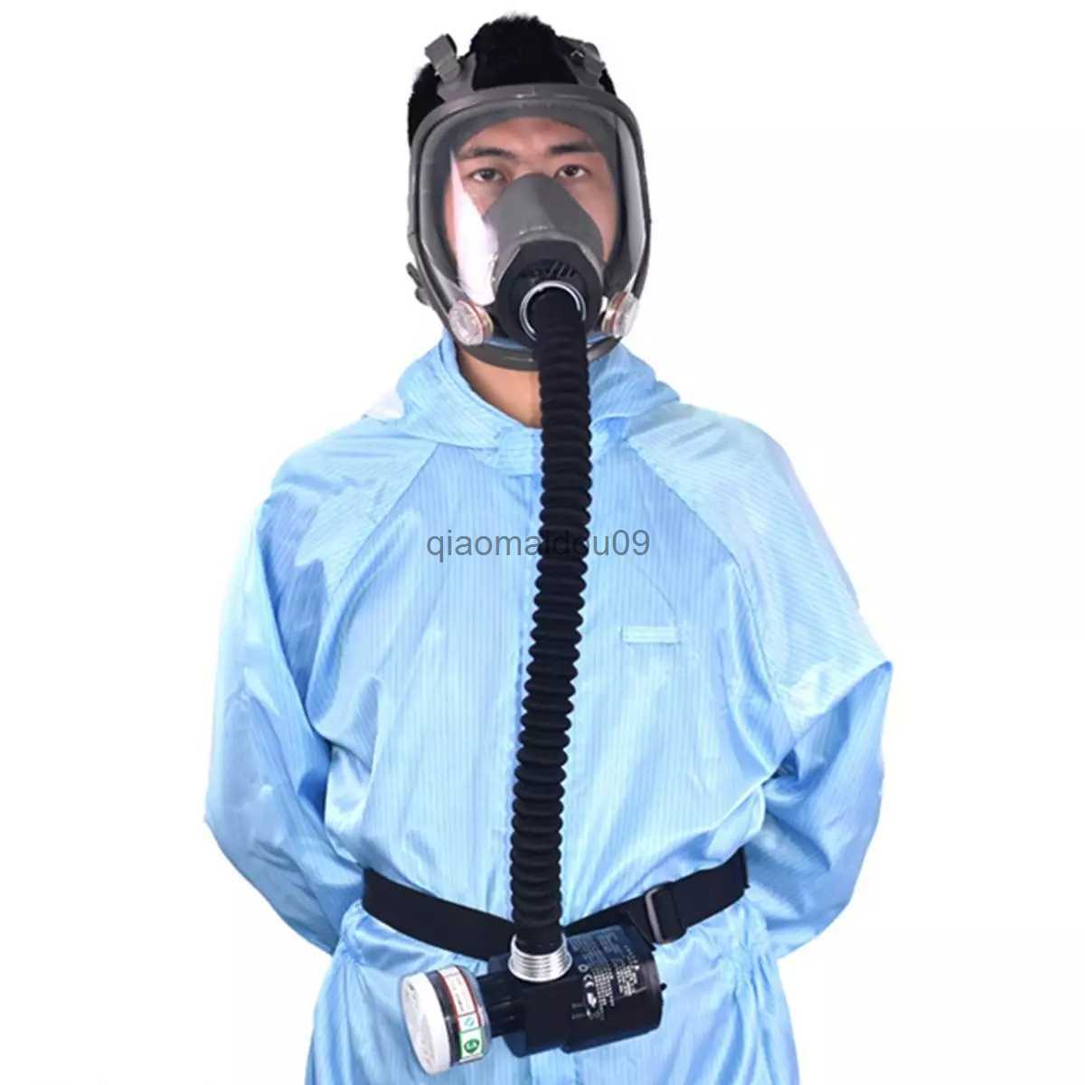 Protective Clothing Workplace Safety Full Face Gas Mask Portable Protective Electric Supply Constant Flow Supplied Air Fed Respirator System HKD230825