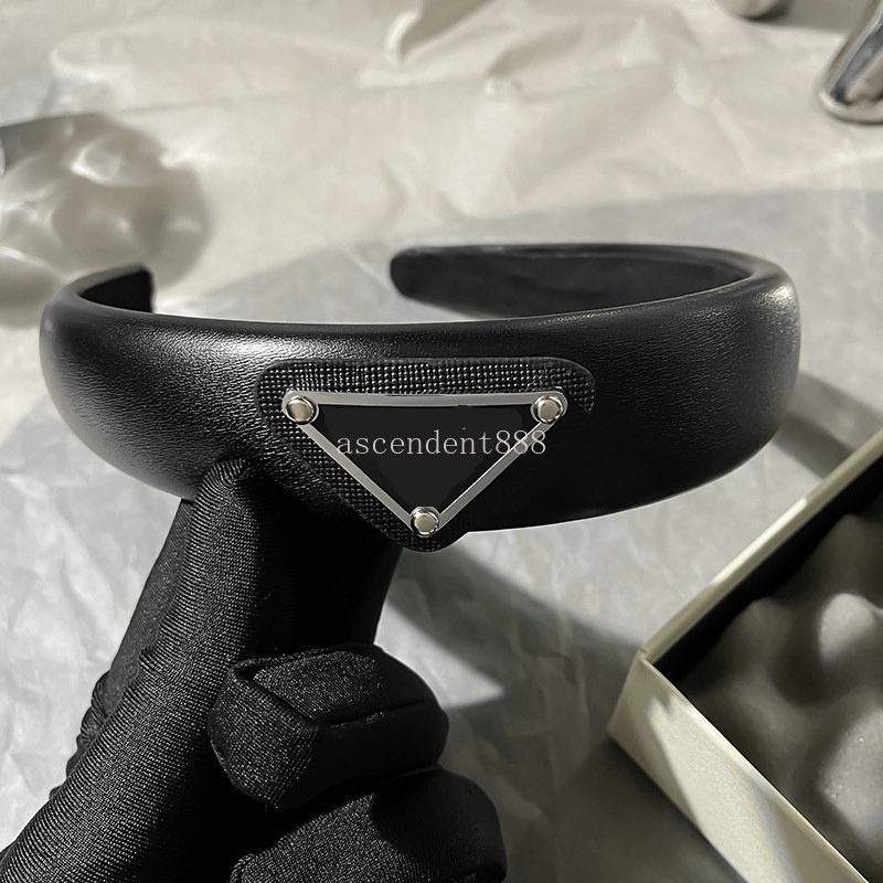 Women Jewelry Designer Headband PU Leather Sponge Padded Hoop Band Bezel Hair Accessories Girls Hairband Free shipping