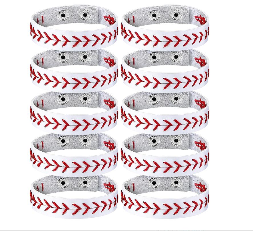 Titanium Sport Accessories Genuine Leather Baseball Bracelet Baseball Wristbands Baseball Gifts for Boys Men Women Girls Baseball Players Sports Team