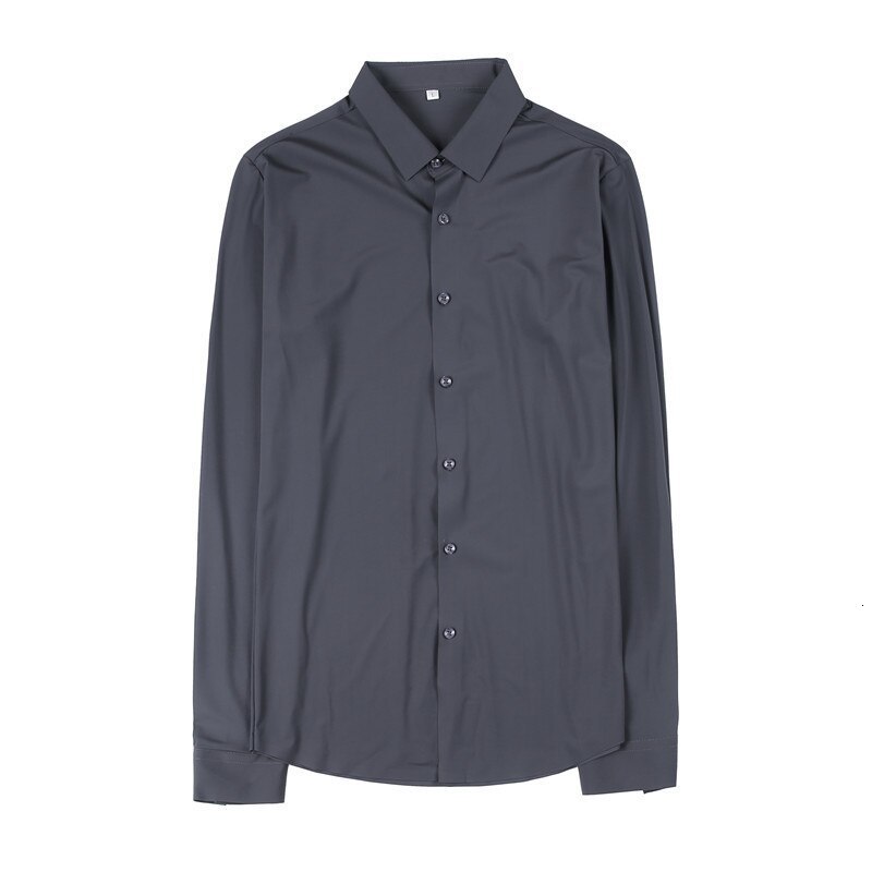 Men's Dress Shirts High-stretch Silky Smooth Comfortable Non-marking Pressure Rubber Drape Non-iron MEN'S Shirt Business Casual Slim Long-sl