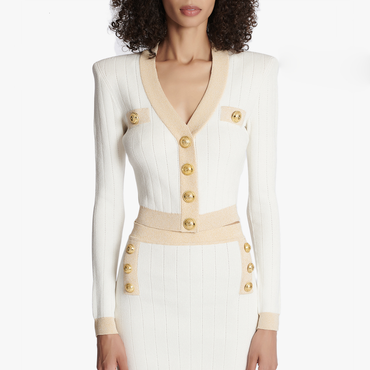 Womens Knits Tees SML Two Colors High Quality Fashion Elastic Knitted Fabric VNeck Button Long Sleeve Slim Fit Casual Cardigan 230826