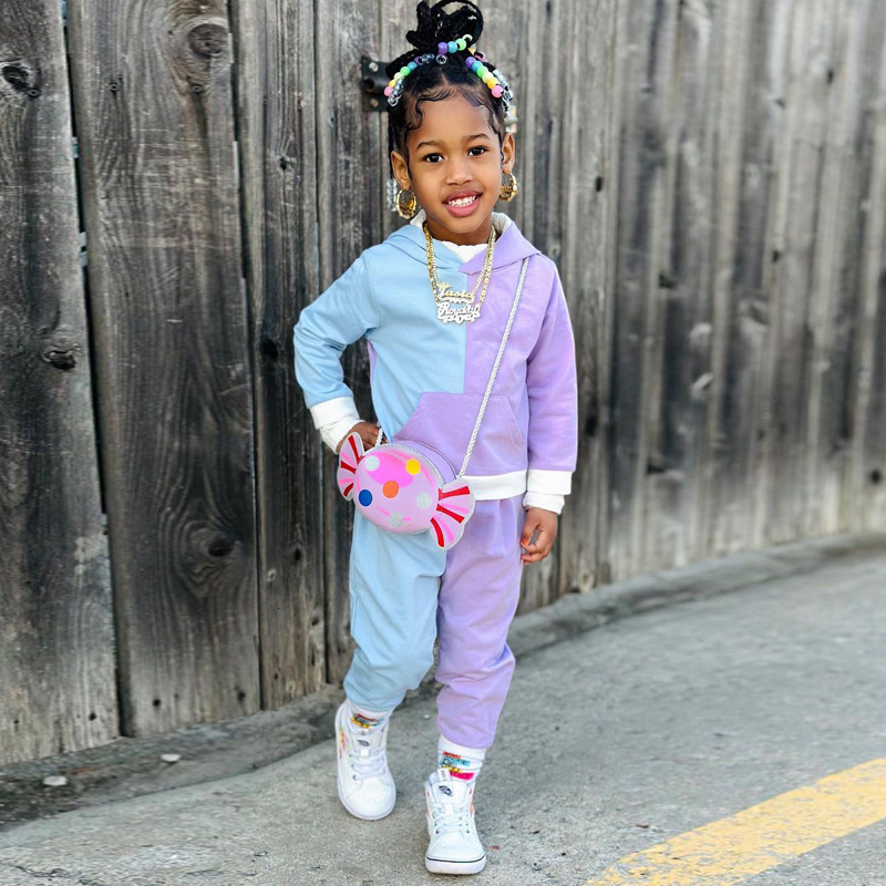 Clothing Sets 2023 Autumn Kids Clothes 2Pcs Patchwork Hoodies Sweatpants Sporty Street Style Trousers For Baby Girls 1 8Y 230828