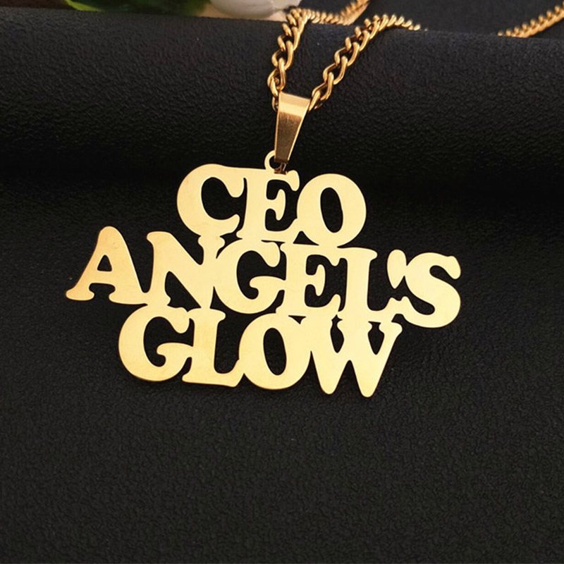 Custom Names Pendant Necklace Stainless Steel Personalized Jewelry Cuban Chain