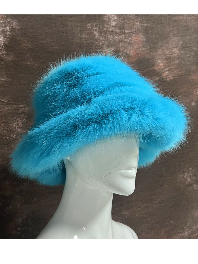 Wide Brim Hats Bucket Hats ZADORIN Autumn Winter Fluffy Warm Rainbow Faux Fur Bucket Hat Women Fashion Casual Outdoor Y2K Fisherman Hat Festival Hats 