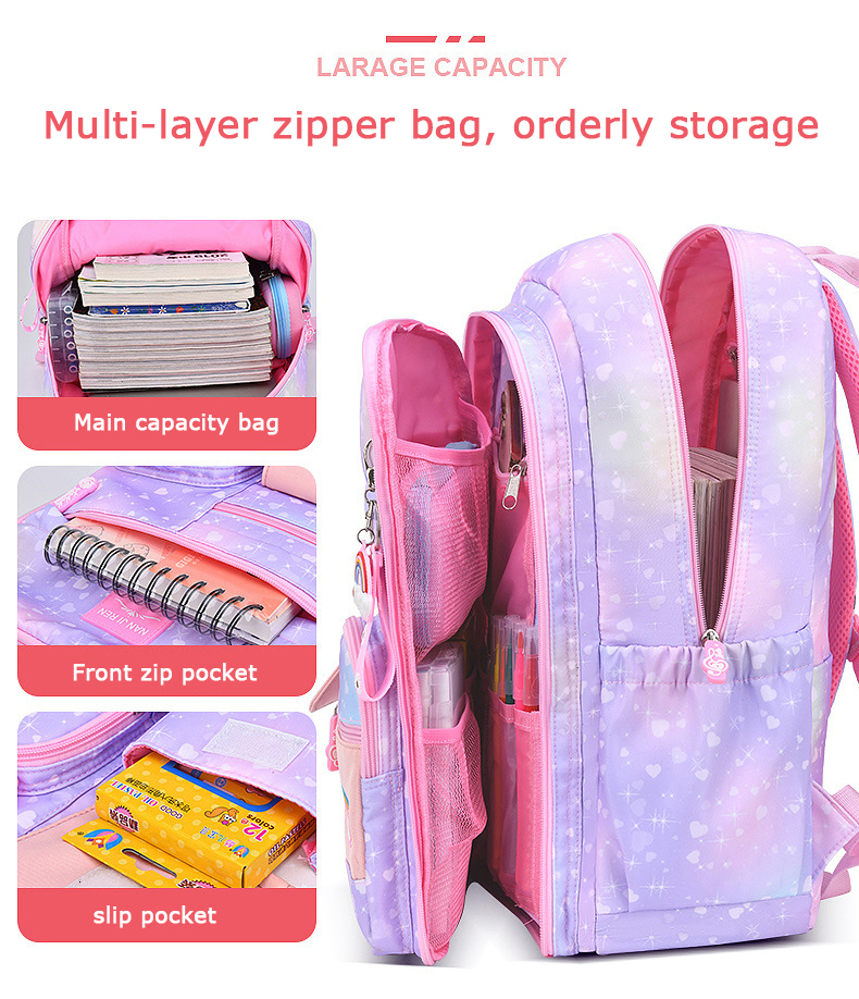 Backpacks Cute Girls School Bags Children Primary School Backpack Satchel Kids Book Bag Princess Schoolbag Mochila Infantil 2 Szies 230826