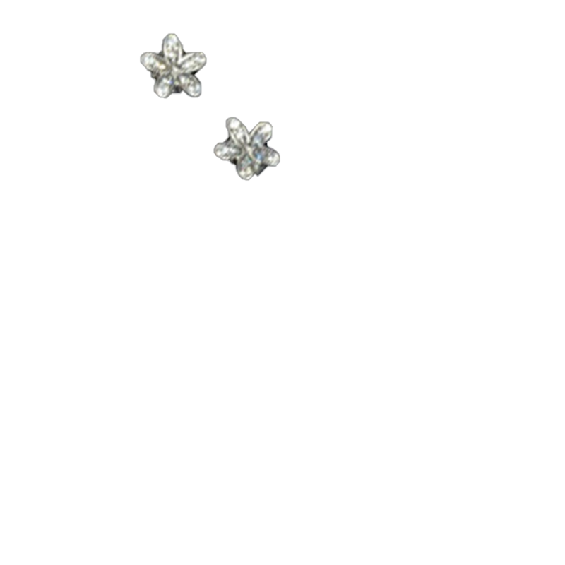 Authentic 925 Silver Daisy Small Earrings for CZ Diamond Wedding Jewelry Cute Girls Earring with Gift box Set