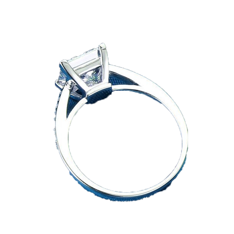 925 Silver Rings For Women Jewelry Simple Design Square Bridal Wedding Engagement Ring