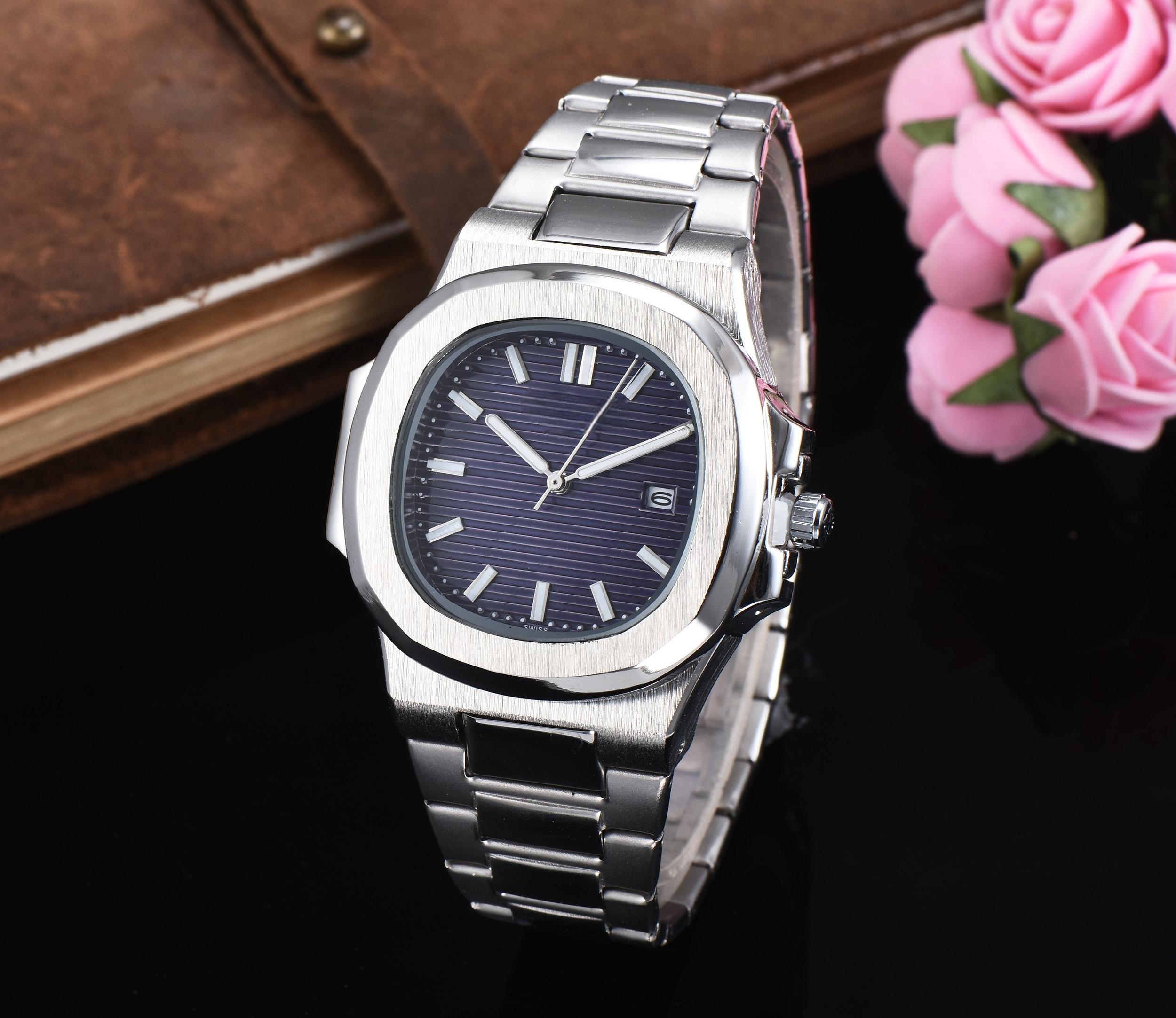 2023 New Fashion Watch Mens Automatic Quartz Movement Waterproof High Quality Wristwatch Hour Hand Display Metal Strap Simple Luxury Popular Watch AA132