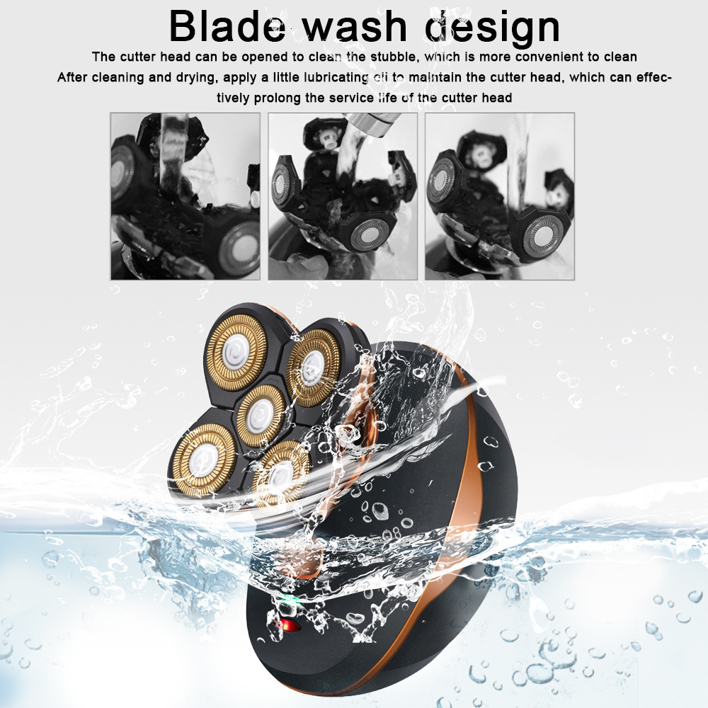 Electric Shavers Electric Shaver 5 Head Razor Bald Beard Hair Skull Men's Shaver Rechargeable Electric Razor Beard Trimmer Shaving Machine 230828