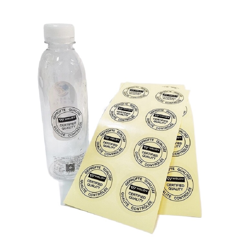 Custom Logo Printed Transparent Clear Circle Shape Adhesive Sticker for Milk Tea Drinks Cup Labels