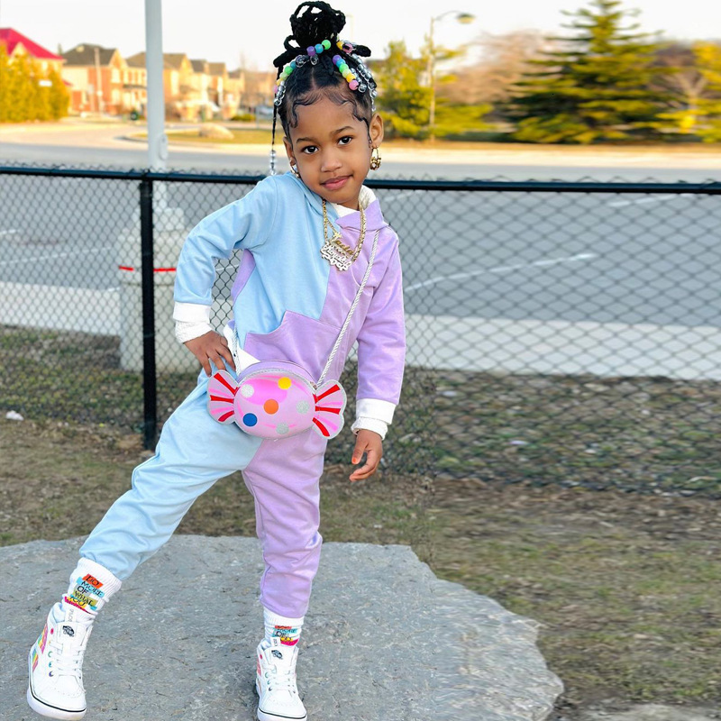 Clothing Sets 2023 Autumn Kids Clothes 2Pcs Patchwork Hoodies Sweatpants Sporty Street Style Trousers For Baby Girls 1 8Y 230828