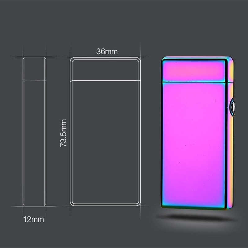 New Luxury Metal Electric Double Arc Lighter USB Rechargeable Outdoor Windproof Flameless Men's Gift K26R W260202