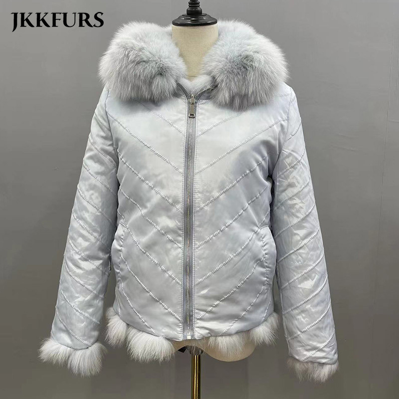 Womens Fur Faux Casaco De Pele Winter Thick Warm Jacket for Women Real Cardigan Fluffy Reversible LongSleeve Bubble Jackets S4829 230828