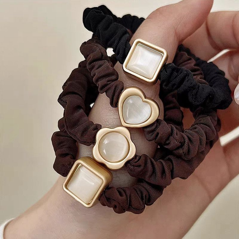 Exquisite Cat Eyes Hair Rope Fashion Hair Ties Solid Color Scrunchies Bun Hair Ropes Elastic Hairbands Women Ponytail Holder Headwear 2498