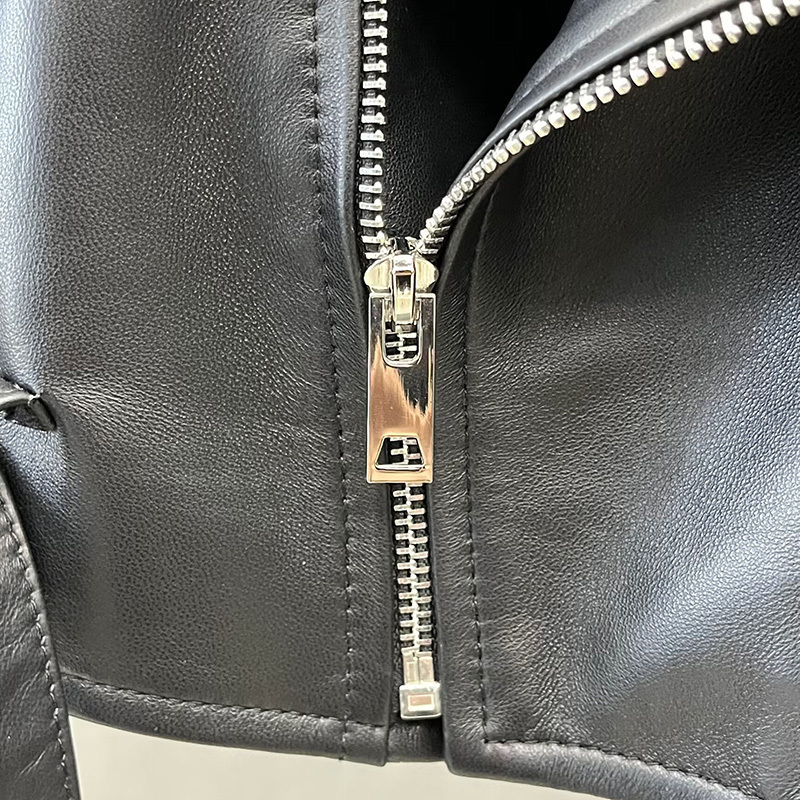 Womens Leather Faux Spring Autumn Jacket Lady Fashion Moto Crop Y2K Women Short Coat Genuine Sheepskin FG5539 230828