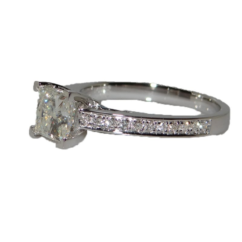 925 Silver Rings For Women Jewelry Simple Design Square Bridal Wedding Engagement Ring