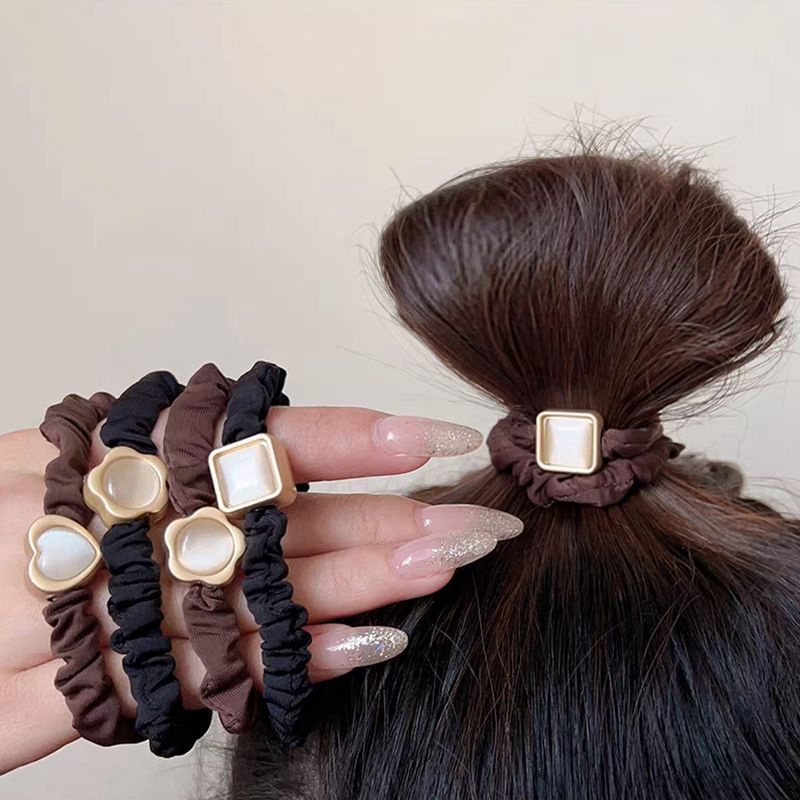 Exquisite Cat Eyes Hair Rope Fashion Hair Ties Solid Color Scrunchies Bun Hair Ropes Elastic Hairbands Women Ponytail Holder Headwear 2498