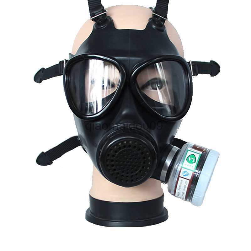 Protective Clothing Black 87 Full Face Rubber Chemical Gas Mask Respirator P-A-1 Filter Box For Painting Spray Pesticide Prevention Mask Work Safety H