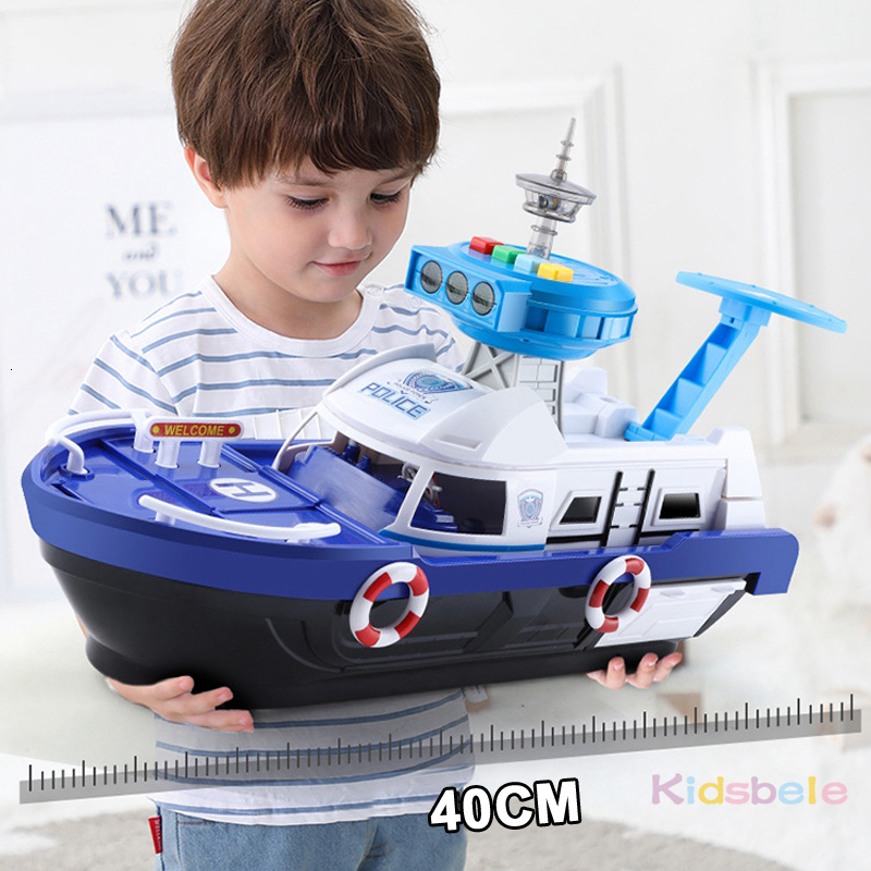 Diecast Model car Kids Toys Simulation Track Inertia Boat Diecasts Toy Vehicles Music Story Light Toy Ship Model Toy Car Parking Boys Toys 230827