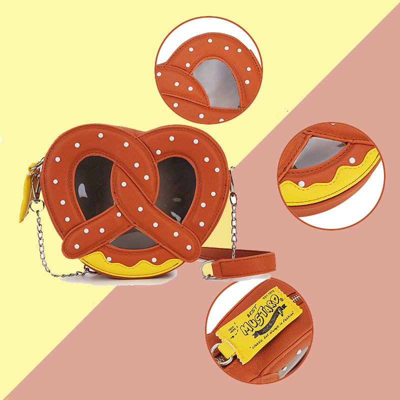 Evening Bags Novel Pretzel Bread Shoulder for Women Small Food Shape Crossbody Bag Cute Purses and Handbags Novelty Clutch 230828 7f92
