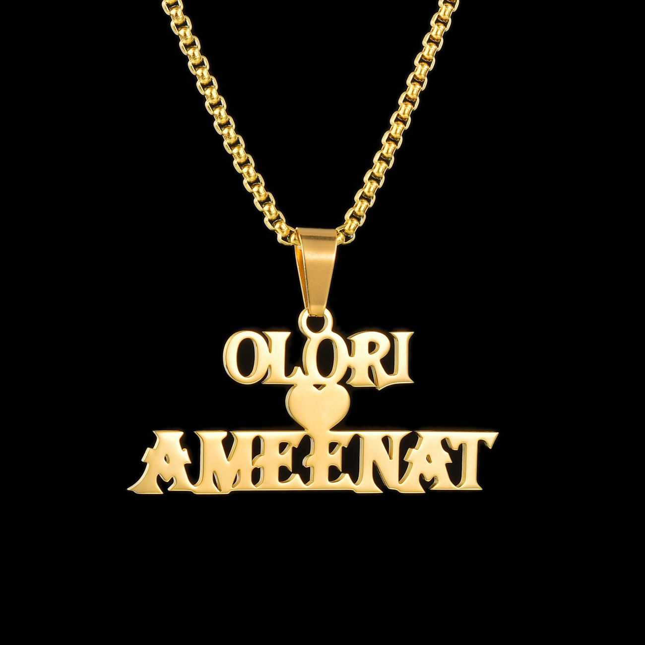 Custom Names Pendant Necklace Stainless Steel Personalized Jewelry with Chain