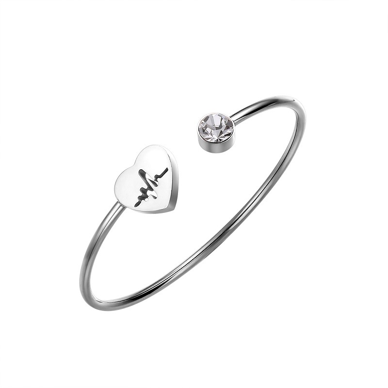 Women's Rose Gold & Silver Hard Body Heart-Shaped Hollow Bracelet - Elegant Designer Accessory for Fashionable Girls
