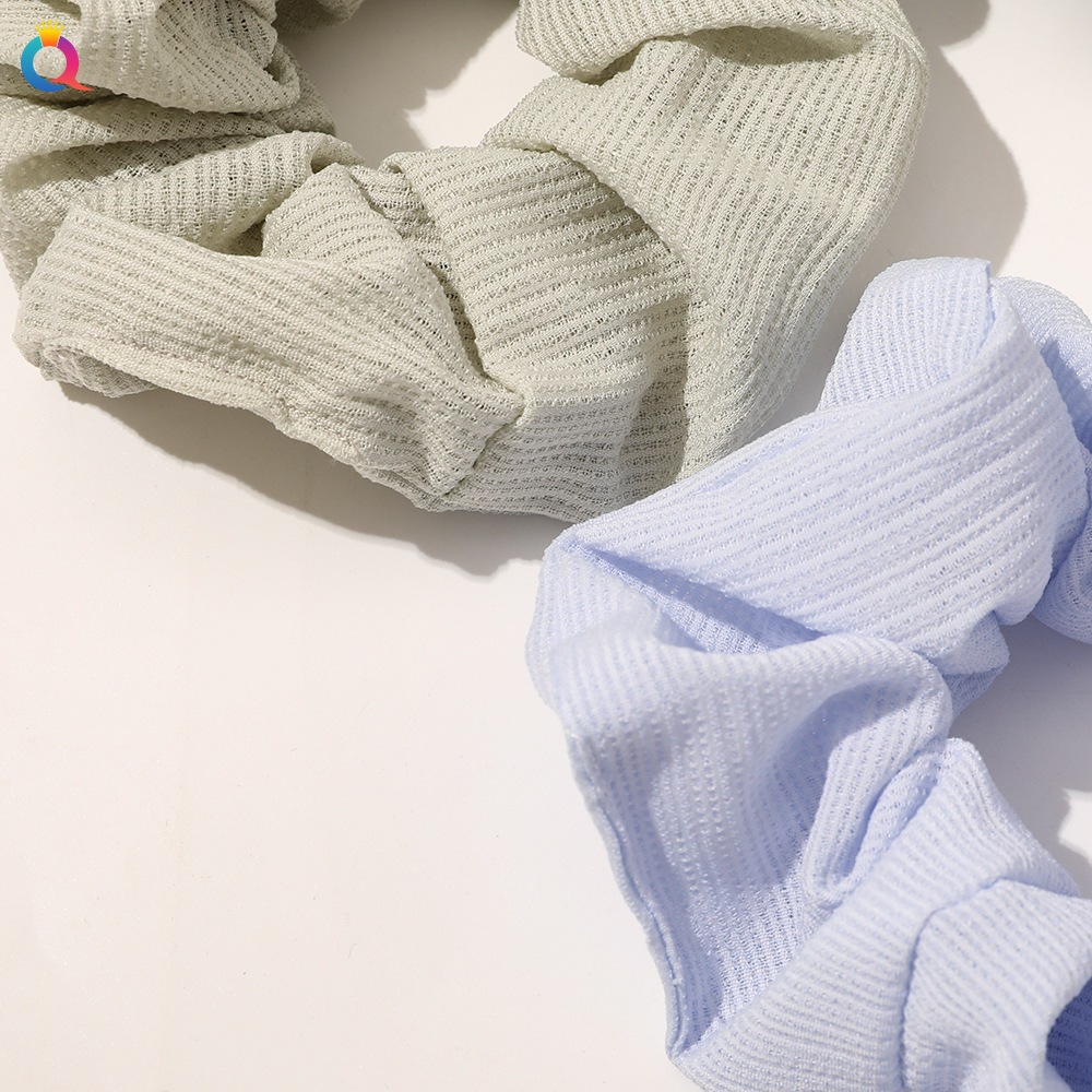 Solid Color Plaid Pattern Hair Ropes Big Size Soft Cloth Elastic Hair Ties Elegant Women Ponytail Holder Hair Scrunchies Accessory 2507