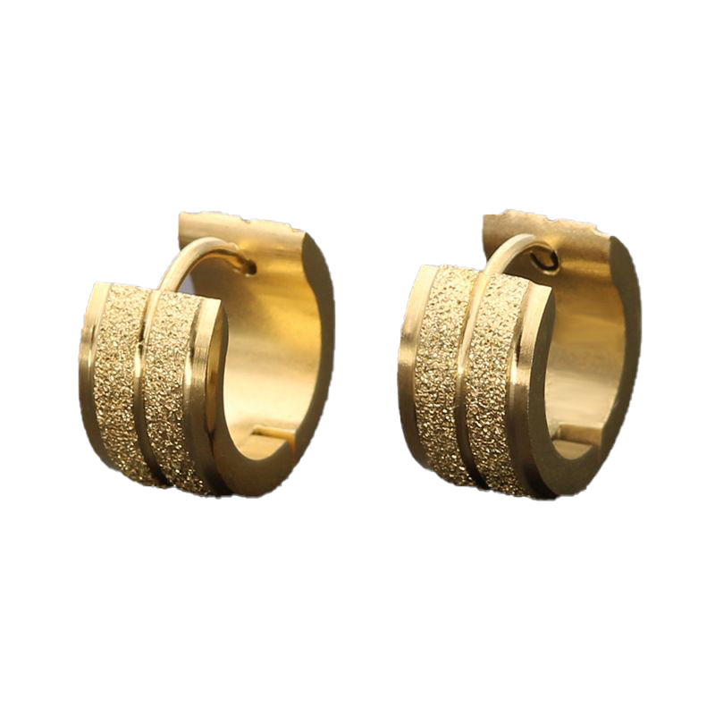 Hoop Huggie 1 Pair Color Blue Gold Earrings Small Circle Fashion Stainless Steel Men Women Jewelry Accessories