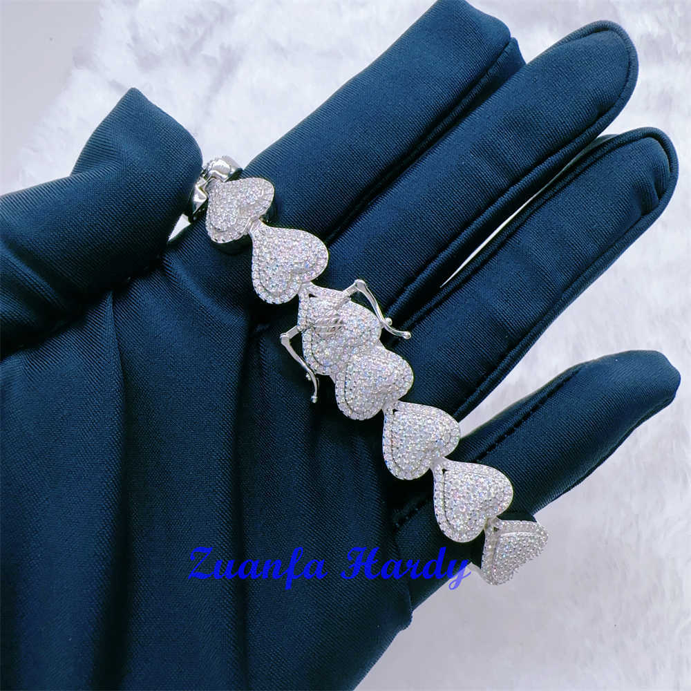bracelet necklace mossanite Factory VVS Diamond Chain 925 Silver Hip Hop Jewelry Cuban Link Chain Rock Iced Out Clustered BraceletMoissanite bracelet