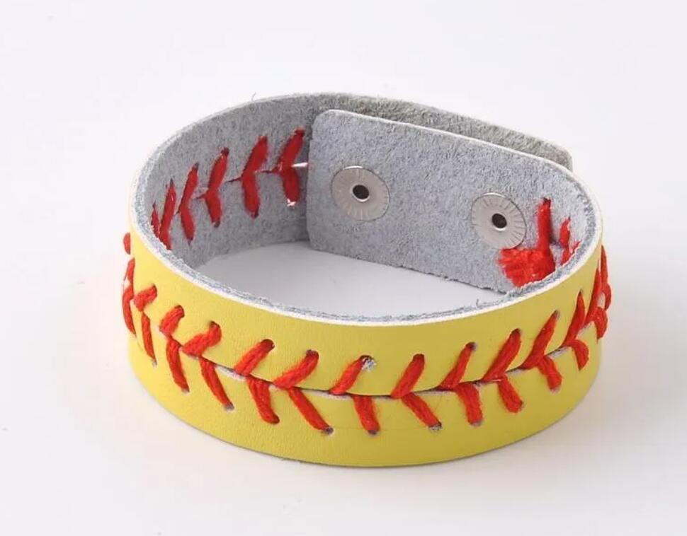 Titanium Sport Accessories Genuine Leather Baseball Bracelet Baseball Wristbands Baseball Gifts for Boys Men Women Girls Baseball Players Sports Team