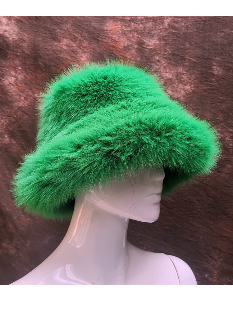 Wide Brim Hats Bucket Hats ZADORIN Autumn Winter Fluffy Warm Rainbow Faux Fur Bucket Hat Women Fashion Casual Outdoor Y2K Fisherman Hat Festival Hats 