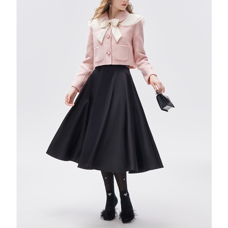 Sweeess Embroidered Collar Bow Short Jackets For Women 2024 B4