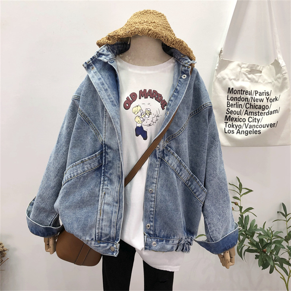 Womens Jackets Women Vintage Simple Spring Chic Denim Korean College Style Girls Jacket Fashion Turndown Collar Ladies Outwear Femme 230828