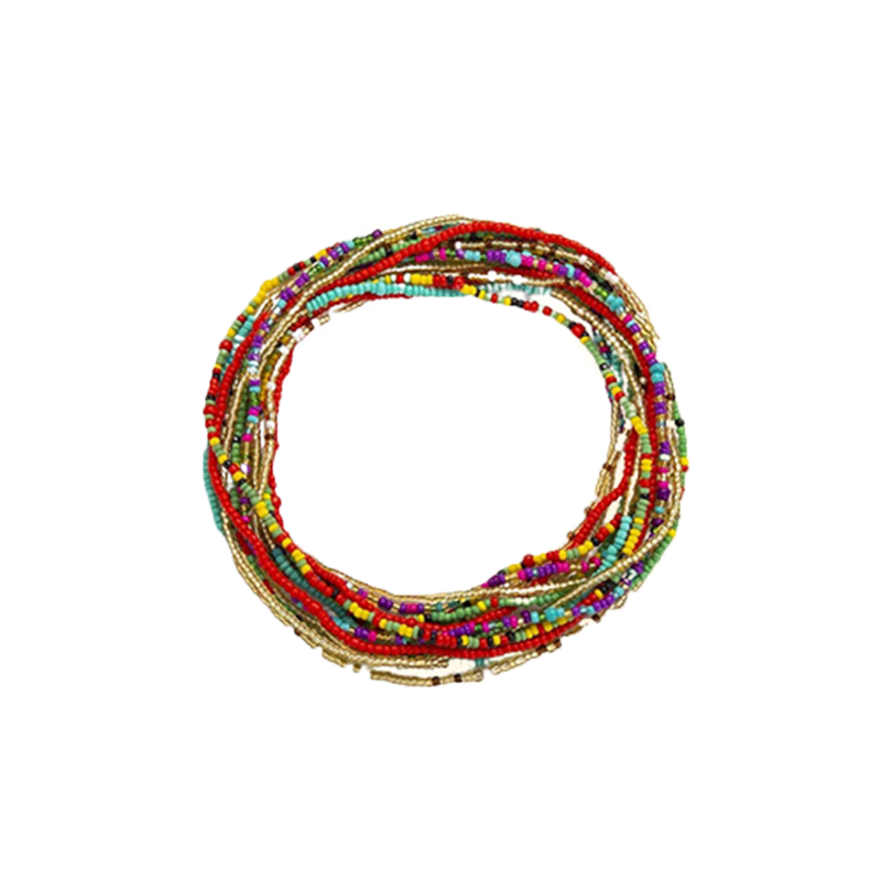 Bohemian Ethnic Sexy Beach Waist Chain African Belly Bead Chains 7PCSSET Tribe Colored Resin Beaded Summer Bikini Body Jewelry Ac