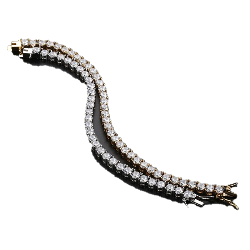 6mm 5mm 4mm 3mm Tennis Bracelet CZ Triple Lock Hip hop Jewelry 1 Row Luxury Men Bracelets