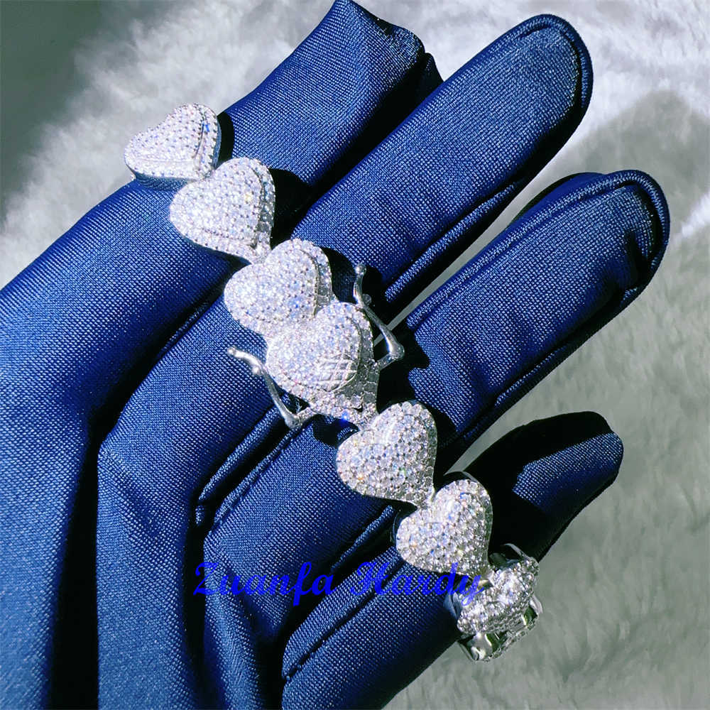 bracelet necklace mossanite Factory VVS Diamond Chain 925 Silver Hip Hop Jewelry Cuban Link Chain Rock Iced Out Clustered BraceletMoissanite bracelet