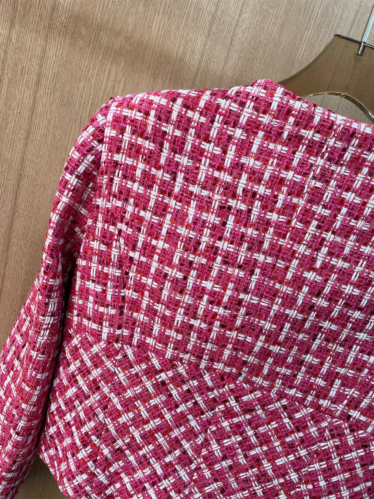 Womens Jackets Autumn Winter Red Plaid Tweed Jacket Women Tops Single Breasted Coat Female Oneck Pocket Slim Ladies Chaquetas Mujer 230828