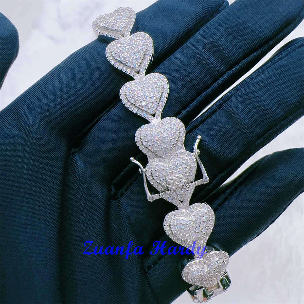 bracelet necklace mossanite Factory VVS Diamond Chain 925 Silver Hip Hop Jewelry Cuban Link Chain Rock Iced Out Clustered BraceletMoissanite bracelet