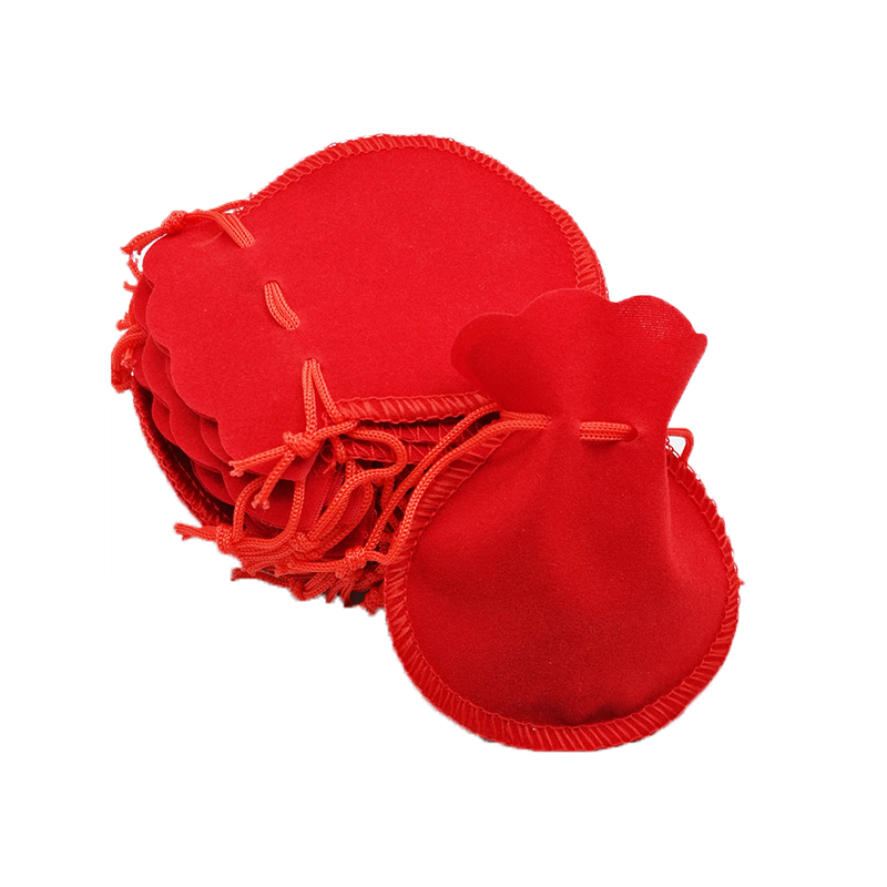 7 x 8 cm 100 pcs Jewelry Pouches Bags Mouth Rope Hoist Beam Velvet Christmas Gift BagWeddingParty Bag Jewelry Packaging Displa