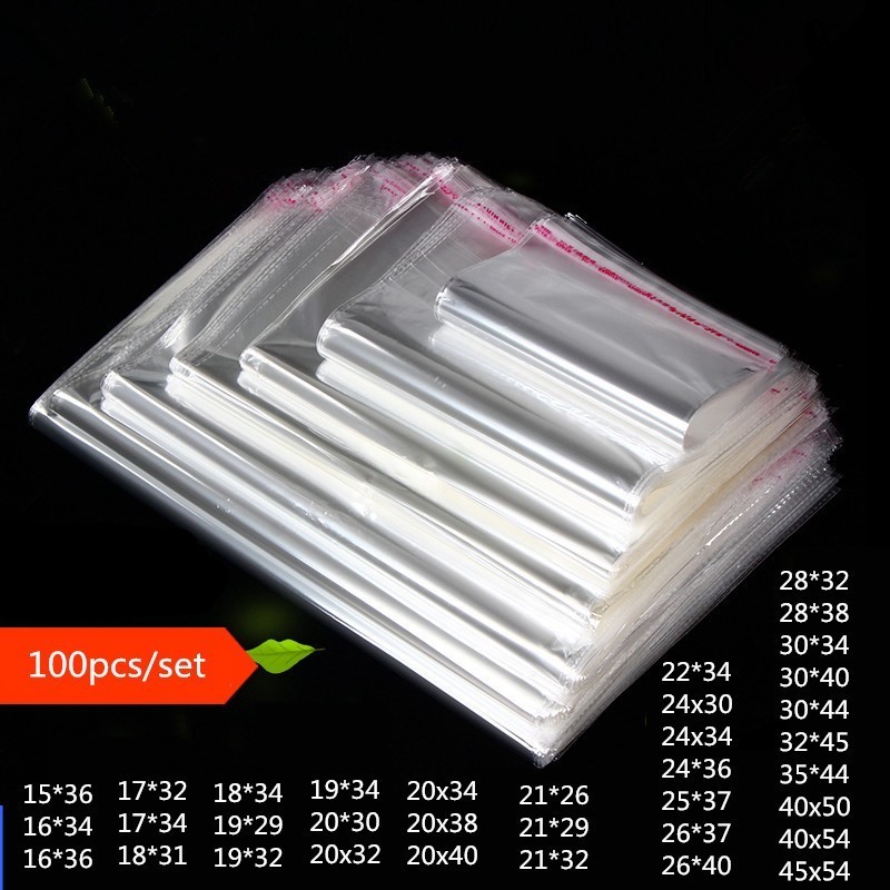 Gift Wrap 100 Piece Clear Garment Self Adhesive Bags Wedding Party Opp Gift Bag T Shirt And Clothes Magazine Books Packaging Plastic Bag 230828